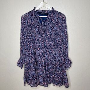 Code x Mode Mixed Floral Boho Long Sleeve Flowy Dress Size XS